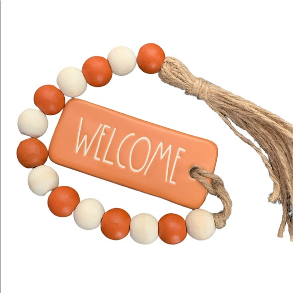 πππRae Dunn fall decor beaded WELCOME garland πππ - Picture 2 of 3